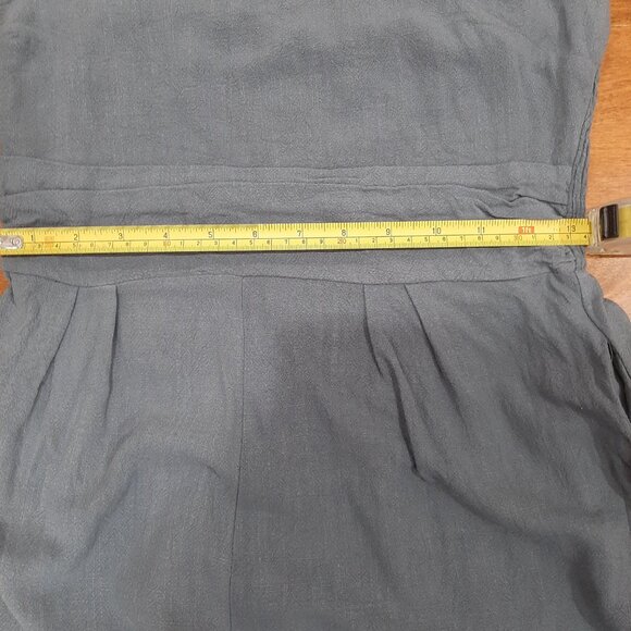 Vintage linen asymmetrical strap quiet luxury romper - Picture 10 of 11